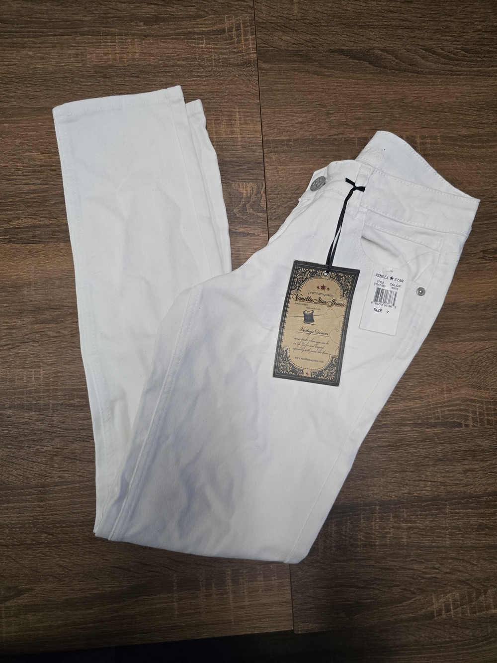 Vanilla Star Girls White Jeans Size 7 NWT Stretch Straight Leg Denim Pants